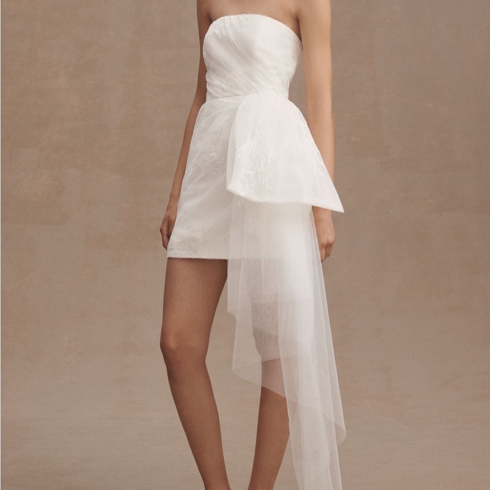 Sachin & Babi felicity strapless side bow mini dress